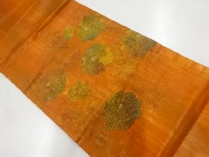 リサイクル　ふくれ織花唐草模様織出し開き名古屋帯（額縁仕立て）